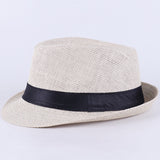 Fedora Hat Men's Top Hat Middle-Aged and Elderly Sun Hat Retro British Jazz Hat