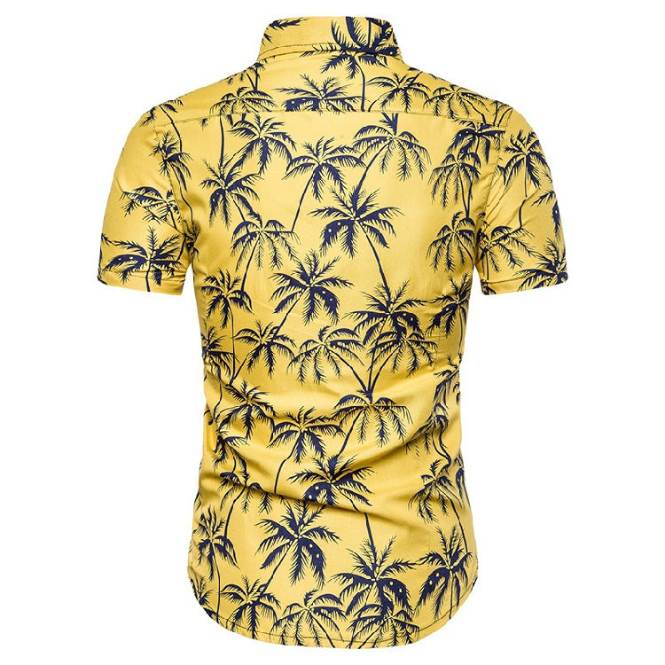 Men's Summer New Fashion Casual Hawaii Beach Short-Sleeved Shirt Two-Piece Men Shirt