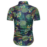 Summer Trendy Fashion Couple Casual Hawaiian Beach Shorts Sleeve Suit Men Shirt
