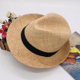 Sombreros Hat Hand-Woven Travel Seaside Vacation Sun Protection Straw Sun Hat