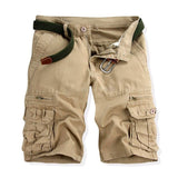Tactics Style Men Short Men's Cotton Men's Fifth Pants Loose plus Size Solid Color Multi-Pocket Cargo Pants