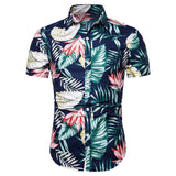 Men's Summer plus Size Retro Sports Fashion Couple Casual Hawaii Beach Flower Shirt Two Pieces Men Shirt