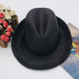 Sombreros Hat Hand-Woven Travel Seaside Vacation Sun Protection Straw Sun Hat