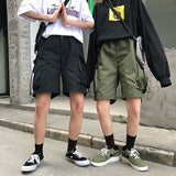 Harajuku Clothing Men's Casual Shorts Summer Cool Large Pocket Overalls Men's and Women's Sports Pants
