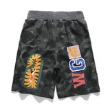 A Ape Print Shorts Trendy Brand Camouflage Teeth Printed Men's Cotton Shorts