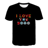 ARC Reactor Iron Man T Shirt Print Love You 3000 Times