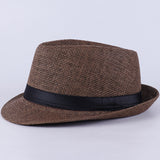 Fedora Hat Men's Top Hat Middle-Aged and Elderly Sun Hat Retro British Jazz Hat
