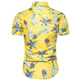 Men's Summer plus Size Retro Sports Couple Casual Hawaii Beach Short Sleeve Shirt Two-Piece Men Shirt