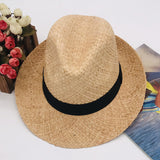 Sombreros Hat Hand-Woven Travel Seaside Vacation Sun Protection Straw Sun Hat