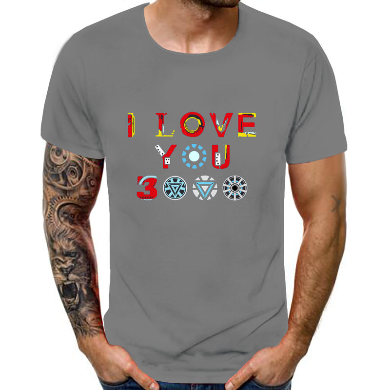 ARC Reactor Iron Man T Shirt Print Love You 3000 Times