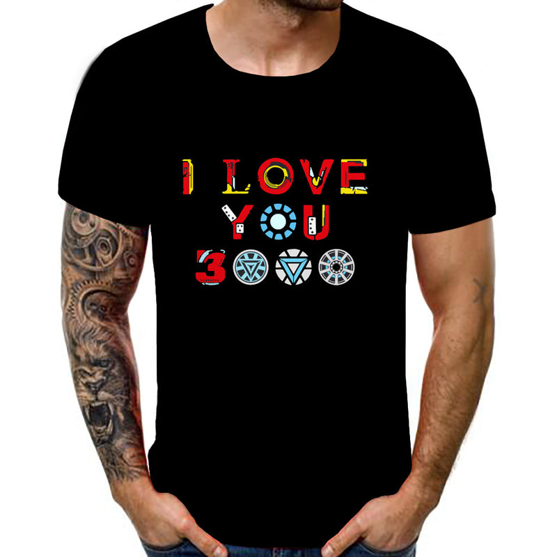 ARC Reactor Iron Man T Shirt Print Love You 3000 Times