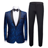 Burgundy Suit Fashion Cross-Border Floral Fancy Suit Men's Business Casual Wedding Bridegroom Dress Suit Men