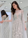 Bohemian Chic Wedding Dress Sexy off-the-Shoulder See-through XINGX Long Dress