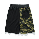 A Ape Print Shorts Cotton Looped Fabric Men's Youth Casual Shorts Cropped Pants