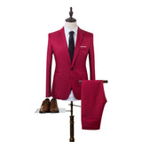 Men's Suit Casual Business Suit Slim Fit Men's Two-Piece Groom Groomsman Dress Men's Suits 2 Piece Set
