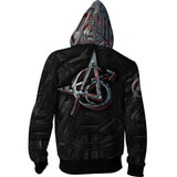 Captain America Hoodie Avengers 4 3D Printed Full-Zip Cardigan