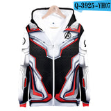 Captain America Hoodie Avengers 4 Combat Clothes 3D Casual Zipper Sweatshirt Hoodie Coat