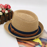 Fedora Hat Summer Sun-Proof Beach Hat Seaside Vacation British Jazz Straw Hat