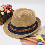 Fedora Hat Summer Sun-Proof Beach Hat Seaside Vacation British Jazz Straw Hat