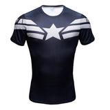 Captain America T Shirt 3D Printed Slim Fit Tights Avengers T-shirt