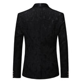 Mens Black Suit Spring and Autumn Men's Jacquard Single West Coat Host's Dress Small Suit