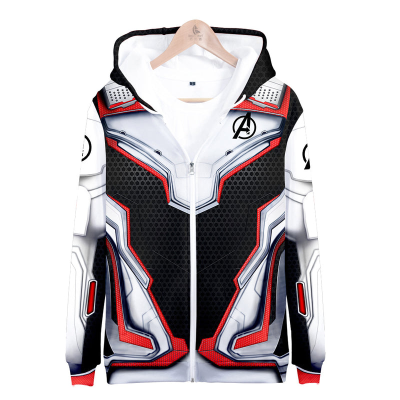 Captain America Hoodie Avengers 4 Combat Clothes 3D Casual Zipper Sweatshirt Hoodie Coat