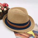 Fedora Hat Summer Sun-Proof Beach Hat Seaside Vacation British Jazz Straw Hat