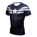 Captain America T Shirt 3D Printed Slim Fit Tights Avengers T-shirt