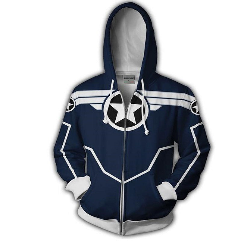 Captain America Hoodie Avengers 4 Sweatshirt Marvel Captain America 3D Printed Sweater
