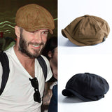 Beret Hat Men's British Spring and Autumn Cotton Retro Octagonal Hat Peaked Cap