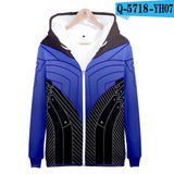 Captain America Hoodie Avengers 4 Combat Clothes 3D Casual Zipper Sweatshirt Hoodie Coat