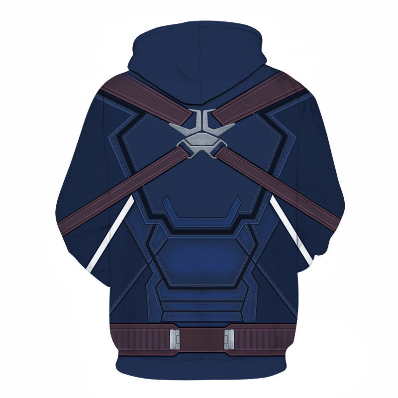 Captain America Hoodie XINGX Printed Hoodie Loose Hoodie Oversized Baseball Uniform