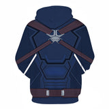 Captain America Hoodie XINGX Printed Hoodie Loose Hoodie Oversized Baseball Uniform