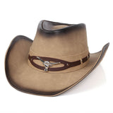 Bullhide Denim Hat PU Leather Western Cowboy Hat Male Knight Hat Men's and Women's Sun Hats Casual Cowboy Hat