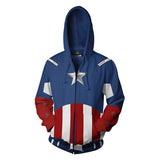 Captain America Hoodie Avengers 4 D Printed Zipper Hooded Jacket