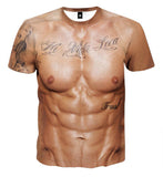 Rave Outfits Mens Three-Dimensional Realistic Spoof Fitness Muscle Men