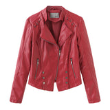 Hot Pink Motorcycle Jacket Women's Leather Jacket Women's Slim Fit Women's Motorcycle Clothing Coat