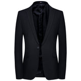 Mens Black Suit Spring and Autumn Suit Men's Single Button Slim Fit Small Business Suit Men's Casual Jacket