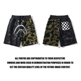 A Ape Print Shorts Casual Pants Letter Print Cotton Fifth Pants Youth Popularity Straight Mid-Rise Pants