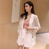 Women Pants Suit Uniform Designs Formal Style Office Lady Bussiness Attire Fashion Small Suit Shorts Set Three-Piece Set