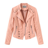 Hot Pink Motorcycle Jacket Women's Leather Jacket Women's Slim Fit Women's Motorcycle Clothing Coat