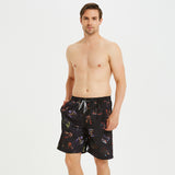Mens Swim Trunks Avengers Beach Pants Men's Large Size Seaside Vacation Five-Point Swimming Trunks Floral Shorts Men