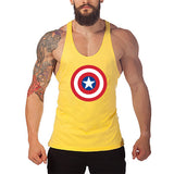 Captain America T Shirt Shield Fitness I-Shaped Vest