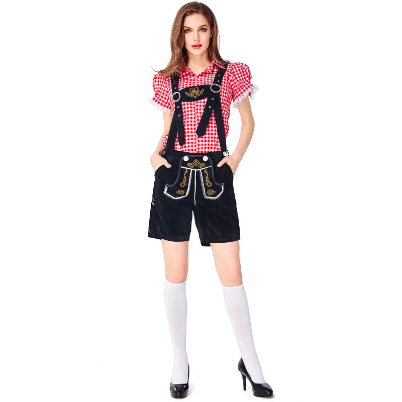 Lederhosen German Beer Suit Suspender Pants Beer Suit Munich Beer Festival Suit Embroidered Suspender Pants