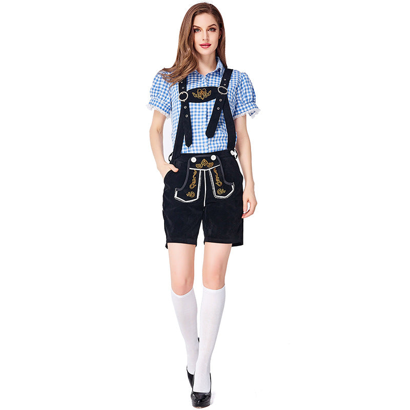 Lederhosen German Traditional Beer Festival Couple Clothing Bar Overalls