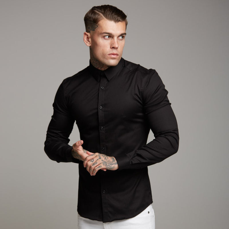 Maroon Colour Shirt Training Top Slim Fit Stretch