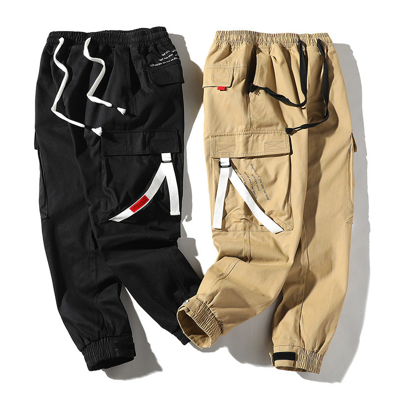 Fall plus Size Retro Sports Loose Trousers Color Matching Men's Men's Cargo Pant