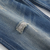 Men Distressed Jeans Man Ripped Jean Destrudenim Pants Men's Straight Library