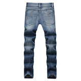 Men Distressed Jeans Man Ripped Jean Destrudenim Pants Men's Straight Library