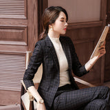 Women Pants Suit Uniform Designs Formal Style Office Lady Bussiness Attire Autumn and Winter Leisure Coat Suit Female